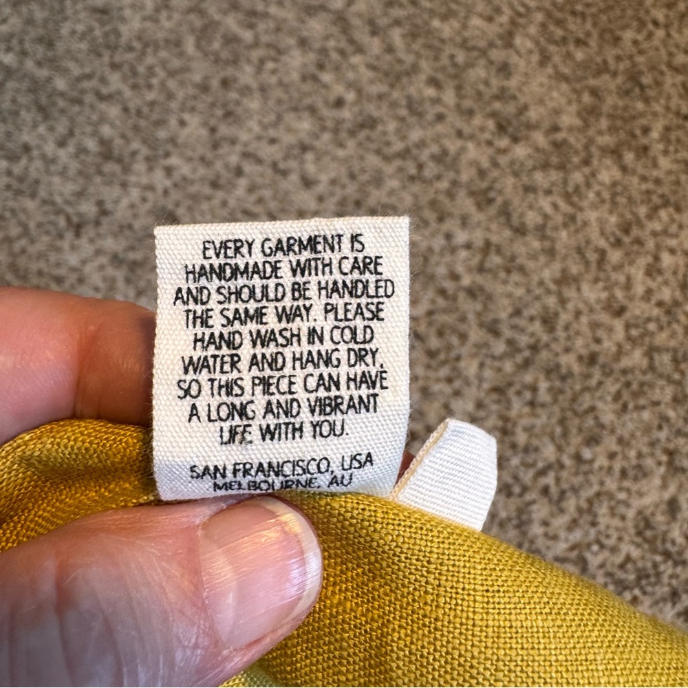 Maker & Mineral Mustard Yellow Linen Jumper- S - Picture 7 of 8